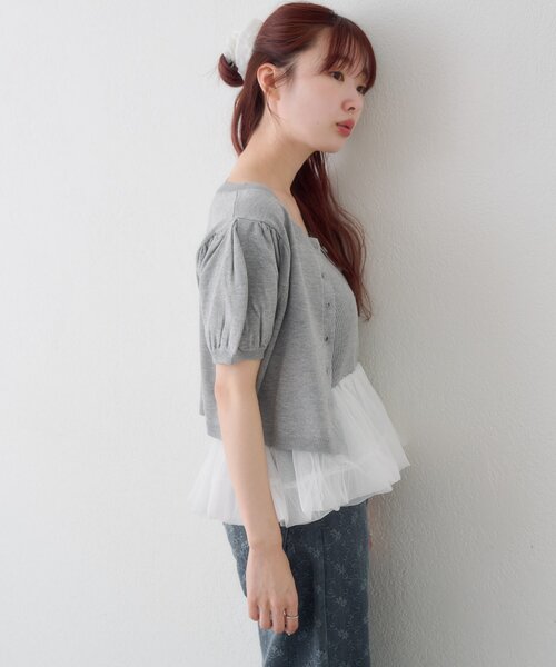 tシャツ 「ドット＆無地」バレリーナチュールSET レディースの画像