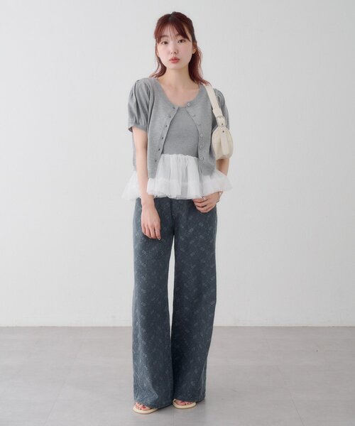 tシャツ 「ドット＆無地」バレリーナチュールSET レディースの画像
