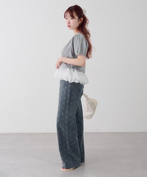 tシャツ 「ドット＆無地」バレリーナチュールSET レディースの画像