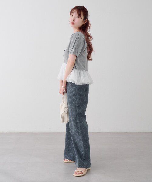 tシャツ 「ドット＆無地」バレリーナチュールSET レディースの画像