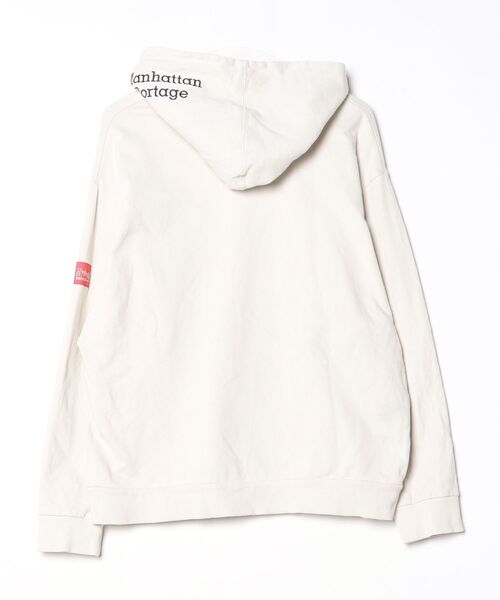 「Manhattan Portage」 ワンポイントプルオーバーパーカー L ホワイト メンズ (2/2)