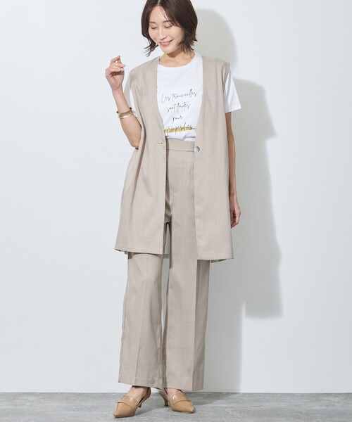 パンツ センタープレス入り1タックパンツ レディース | ブランド登録なし | 07