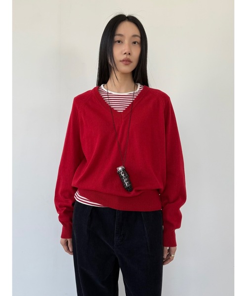 「Didot.showroom」 長袖カットソー FREE レッド レディース_画像5