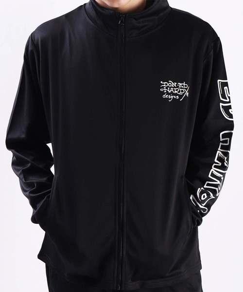 「Ed Hardy」 ジャージブルゾン 4L ブラック メンズ_画像5