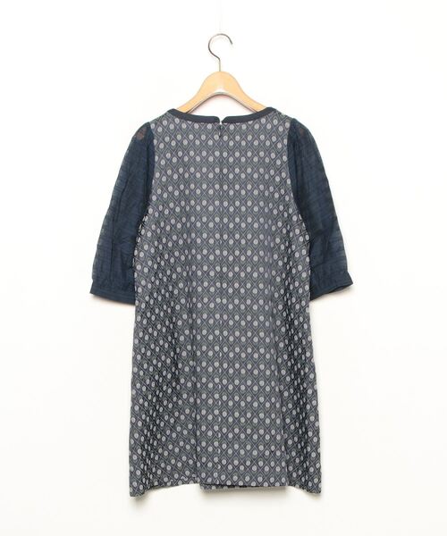 「haupia」 7分袖ワンピース 38 ネイビー レディース_画像2