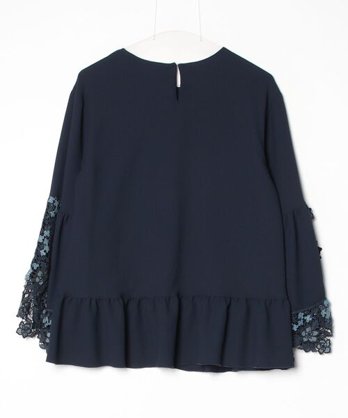 「SEE BY CHLOE」 レース長袖ブラウス 36 ネイビー レディース_画像2