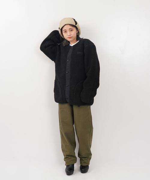 ジャケット ノーカラージャケット メンズ FLUFFY BOA NO COLLAR JACKET｜zozo｜10