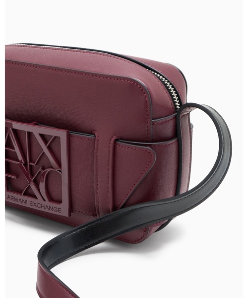 GIORGIO ARMANI レザー ショルダーバッグ ロゴ ブラウン B813 ARMANI EXCHANGE ショルダーバッグ バッグ 「A|X アルマーニ