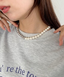 un+frame ネックレス pearl mix ball chain necklace／パールMIX