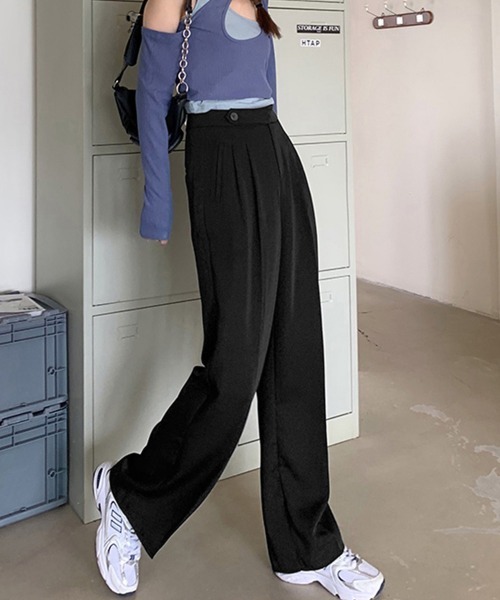 slattgir スラックス パンツ 高身長 ひんやりストレッチきれいめ