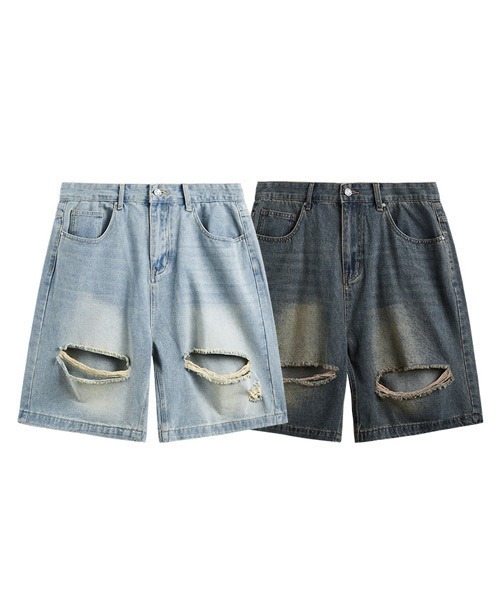 DRKSHDW ダメージ加工ハーフデニムパンツ ash-store_00816
