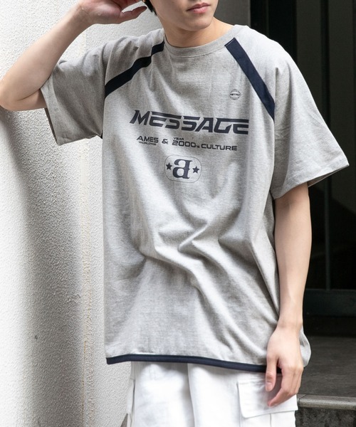 tシャツ 「UNISEX」AMES WORLDWIDE／メッセージラグラン T  2111570 レディース メンズ