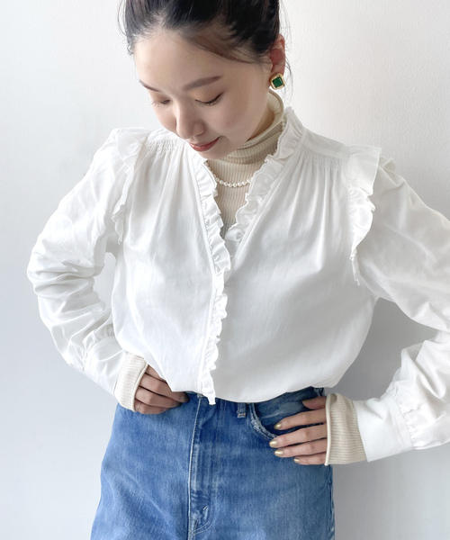 「IENA」 長袖シャツ 36 ホワイト レディース IENA 「IENA」 長袖シャツ 36 ホワイト レディース : ZOZOTOWN