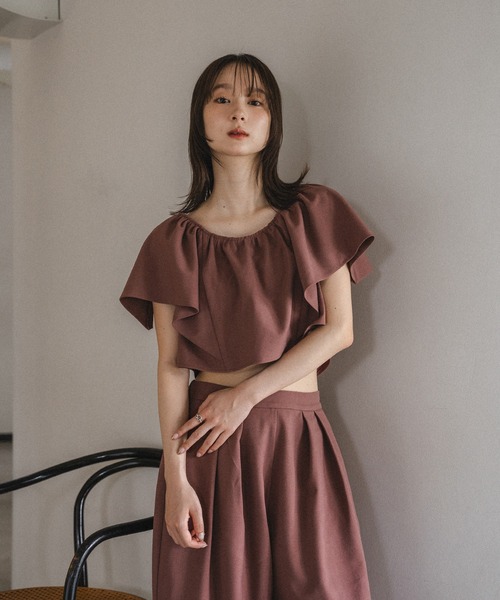 TODAYFUL - Todayful  リネンフリルトップス GRY TODAYFUL - TODAYFUL リネンフリルトップス ブラウス 袖なし 春