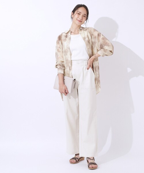 ブラウス シャツ 「洗える／日本製」柄ブラウス レディース 洗える】フラワー柄ブラウス（シャツ・ブラウス） | INDIVI