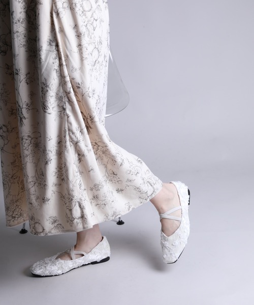 フラワー　パンプス shoes365 パンプス 「shoes365」立体花デザインのパンプス