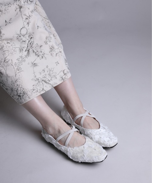 shoes365 パンプス 「shoes365」立体花デザインのパンプス