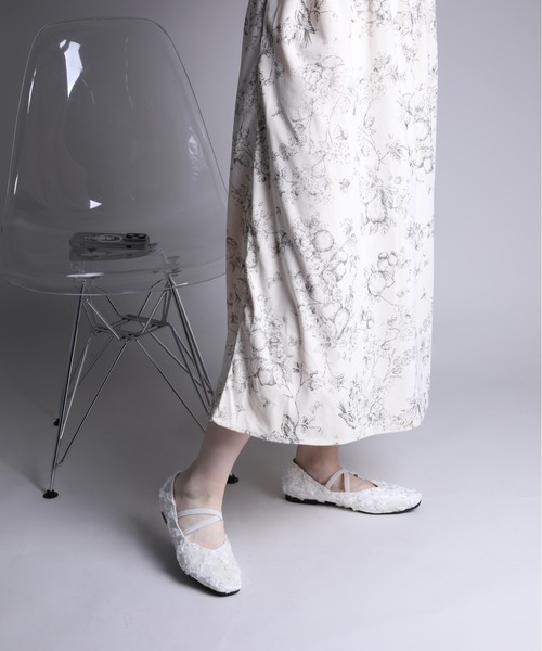 shoes365 パンプス 「shoes365」立体花デザインのパンプス