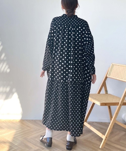 未使用✨アズノゥアズ　25AW インド綿　ロングワンピース　大きいサイズ3 AS KNOW AS（アズノゥアズ） ワンピース ゆるり切り替えミックスワンピ