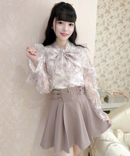 【コーデ売り】ROJITA ブラウス＆バッスルスカート ROJITA スカート ジップデザインサイドバックルスカート