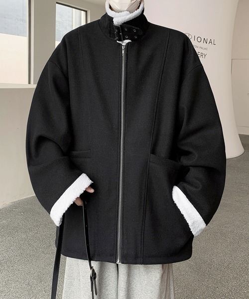 ぼ*ぼ様 GOOD ENOUGH ブルゾン M ブラック ブルゾン アウター 「FVLMEN」back boa zip jacket/バック ボア
