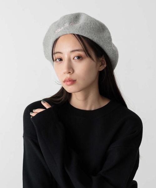WEGO（ウィゴー） 帽子 ベレー帽 WEGO/刺繍ロゴベレー レディース