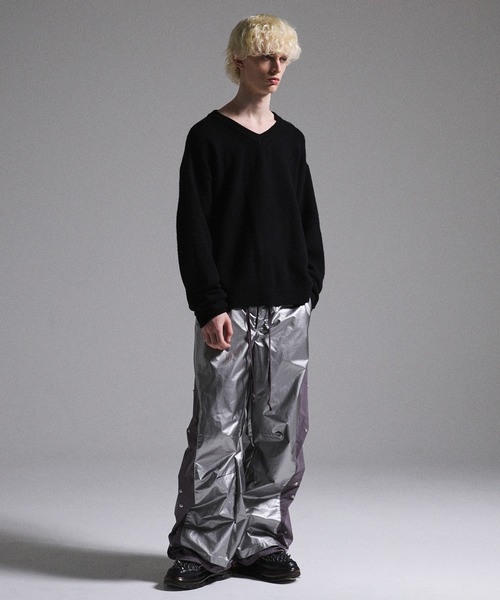 GRANCY パンツ 「GRANCY」Button Layered Design Nylon Pants / ボタン