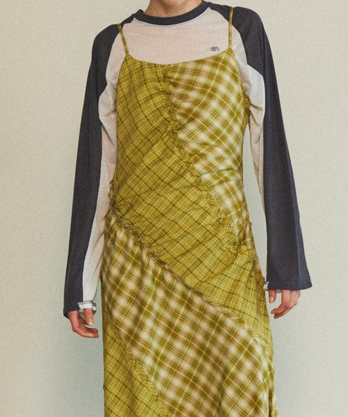 MAISON SPECIAL ワンピース Plaid Pattern Combination Frill