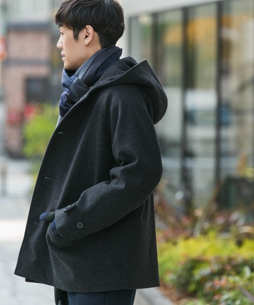 タグ付き　URBAN RESEARCH DOORS フード付きコート黒 URBAN RESEARCH DOORS（アーバンリサーチドアーズ） ダッフルコート 40