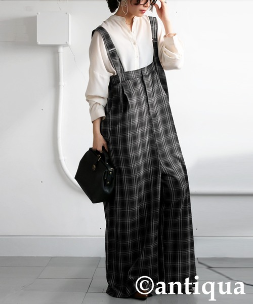 antiqua（アンティカ） サロペット オーバーオール チェック柄