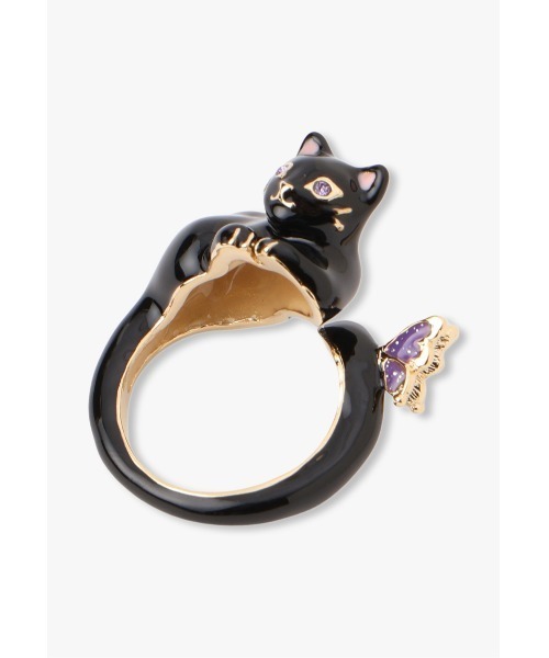 高品質 ANNA SUI ZOZOTOWN : レディース 黒猫モチーフ リング 指輪 アクセサリー