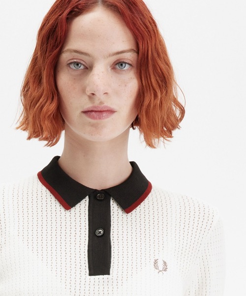FRED PERRY ポロシャツ ポロ Pointelle Knitted Polo Shirt