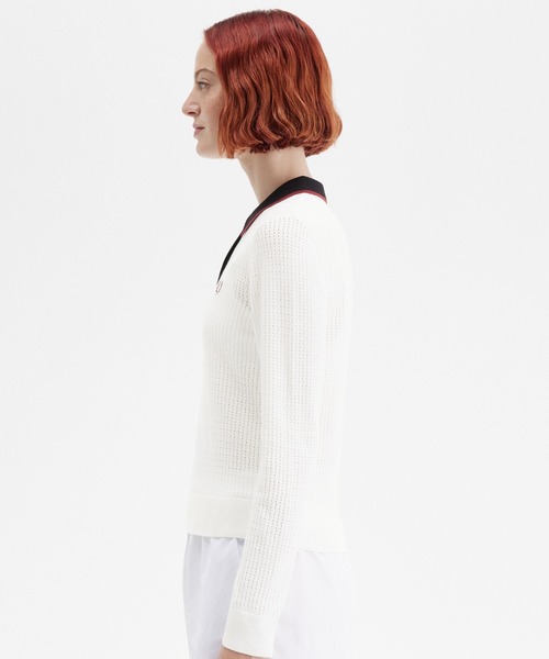 ポロシャツ ポロ Pointelle Detail Knitted Polo Shirt／ポインテールニットポロシャツ レディース FRED PERRY ポロシャツ ポロ Pointelle Detail Knitted Polo