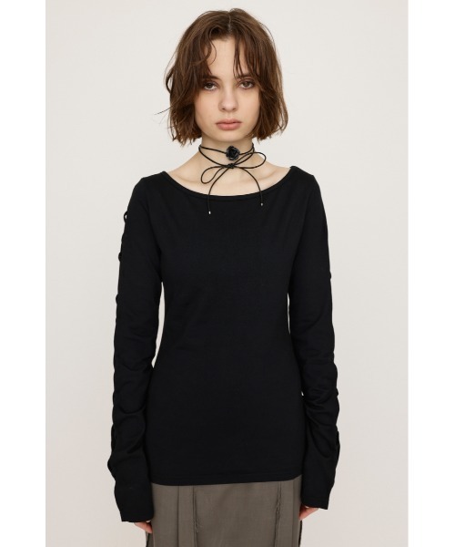tシャツ LACE UP SLEEVE CUT TOPS　レースアップ スリーブ カット トップス レディース SLY tシャツ LACE UP SLEEVE CUT TOPS レースアップ スリーブ