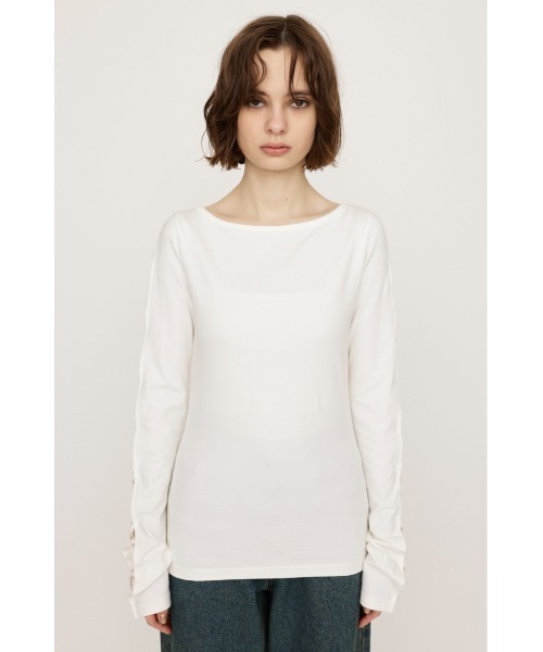 tシャツ LACE UP SLEEVE CUT TOPS　レースアップ スリーブ カット トップス レディース SLY tシャツ LACE UP SLEEVE CUT TOPS レースアップ スリーブ