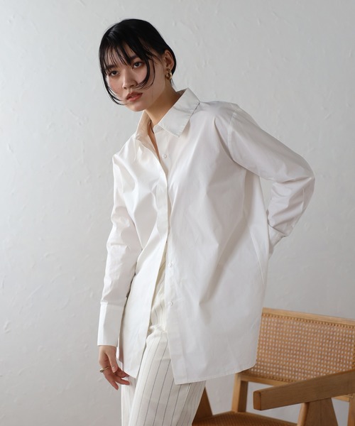 ブラウス シャツ BACK OPEN BLOUSE レディース raffime ブラウス シャツ バックオープンシアーシャツ