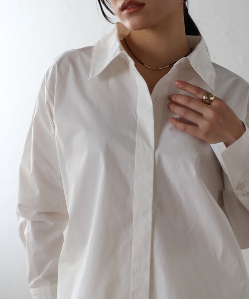 ENC ブラウス シャツ back belt open shirt / バックベルトオープン 