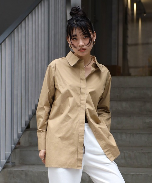 ENC ブラウス シャツ back belt open shirt / バックベルトオープン