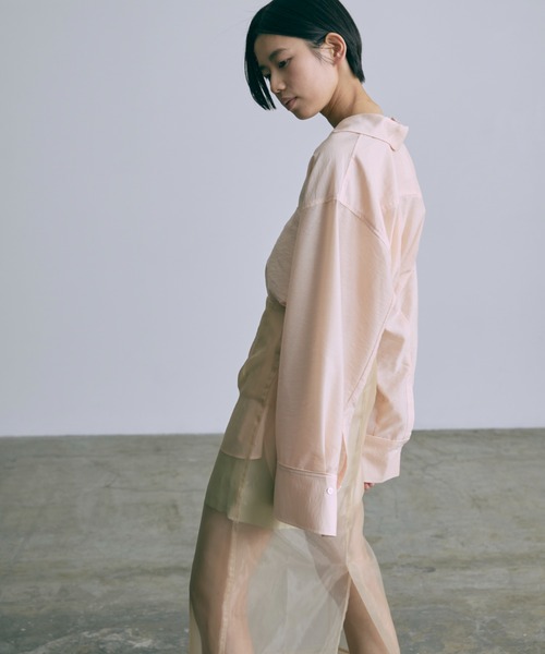 スカート Aopt ORGANZA FRILL LAYERED SKIRT - CREAM Aopt ORGANZA