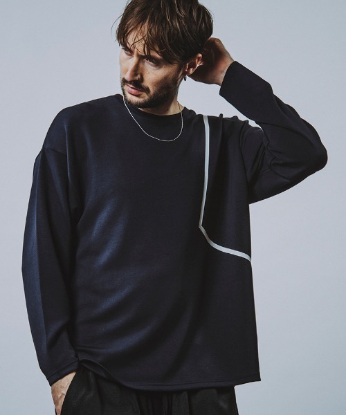 ジオメトリックプリントベルト付カットソー セール】《ZOY》MENS ジオメトリックプリント プルオーバー