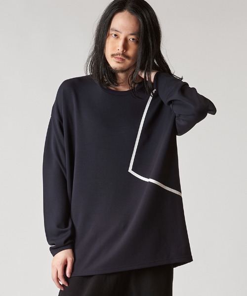 NO ID. tシャツ mlt5098- ジオメトリックプリントBIG-PO