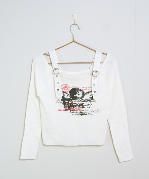 shopnikoniko tシャツ ショート丈 ロンT エンジェル ベルトオフ