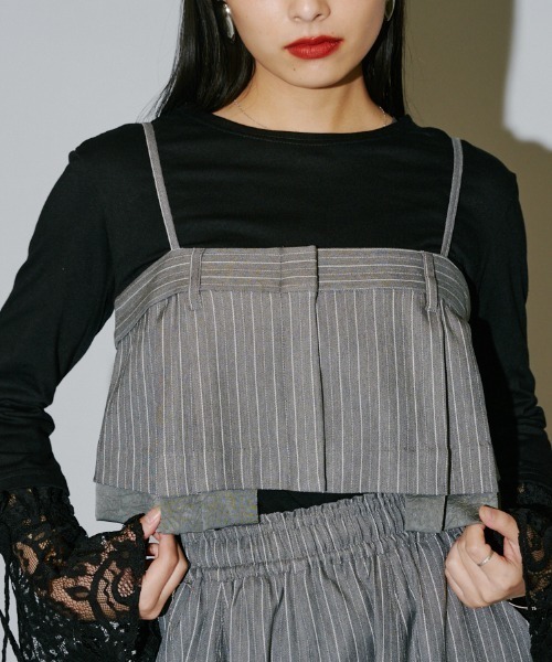 terrace ヘリンボーンストライプキャミトップ レディース : ZOZOTOWN