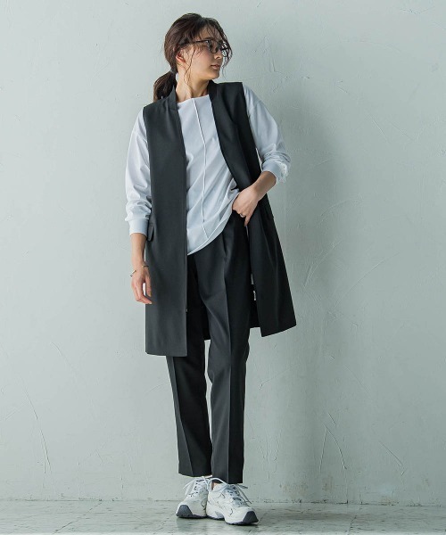 ベスト ジレ ノーカラージップロングジレ「手洗い可能」 レディース MAYSON GREY ベスト ジレ ノーカラージップロングジレ「手洗い