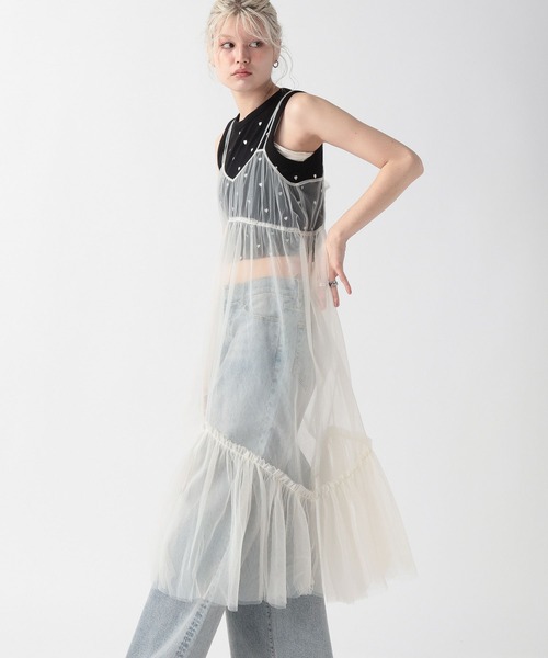 【専用】familiar 2025SSワンピース 90cm新品タグ付き FOREVER21 ワンピース 「2025SS」チュールキャミワンピース