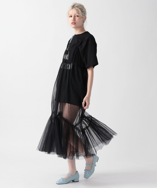 FOREVER21 ワンピース 「2025SS」チュールキャミワンピース : ZOZOTOWN