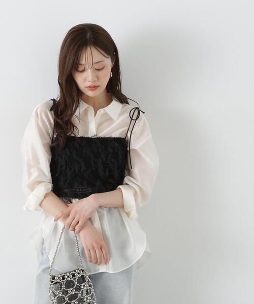 PROPORTION BODY DRESSING ブラウス シャツ シアーシャーリング