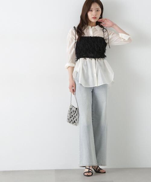ブラウス シャツ シアーシャーリングブラウス / 1215110503 レディース PROPORTION BODY DRESSING ブラウス シャツ シアーシャーリング