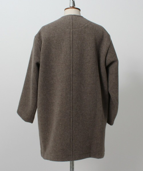 Danton（ダントン） ノーカラーコート 36 ネイビー レディース