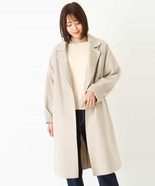 「MK MICHEL KLEIN」 チェスターコート 38 ライトブルー レディース_画像3